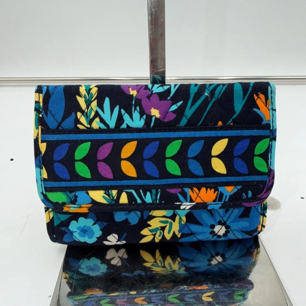 Vera Bradley Euro Wallet in the Midnight Blues pattern.